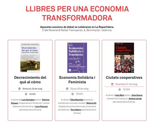 Sessions de debat sobre Llibres per una economia transformadora
