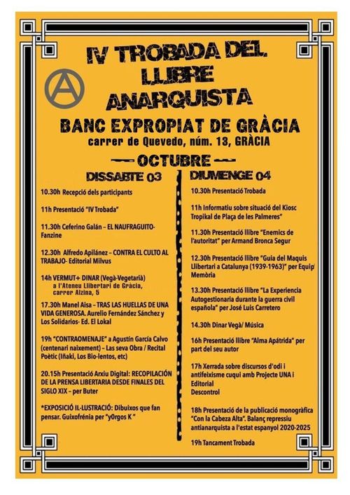 ⛈️​ IV Trovada del llibre Anarquista      ⛈️​ 4º Encuentro del libro Anarquista