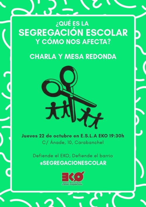 ¿Qué es la segregación escolar y cómo nos afecta? Charla y mesa redonda