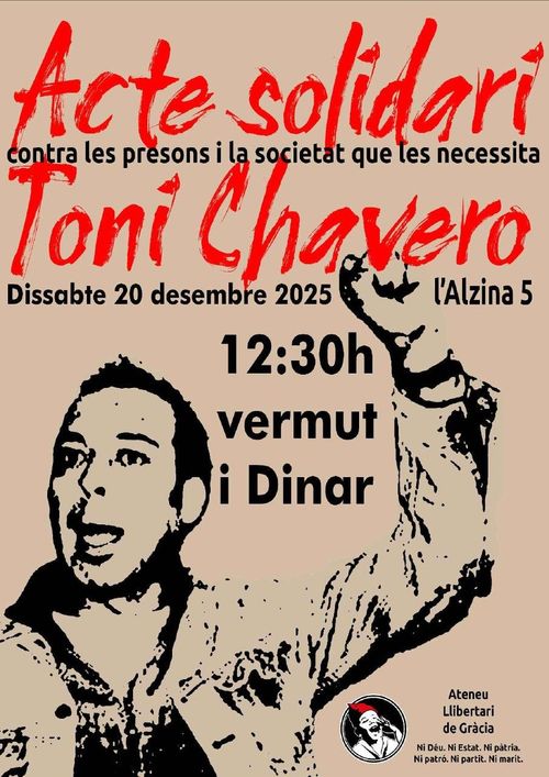 Acte  anticarceràri i solidari per a Toni Chavero