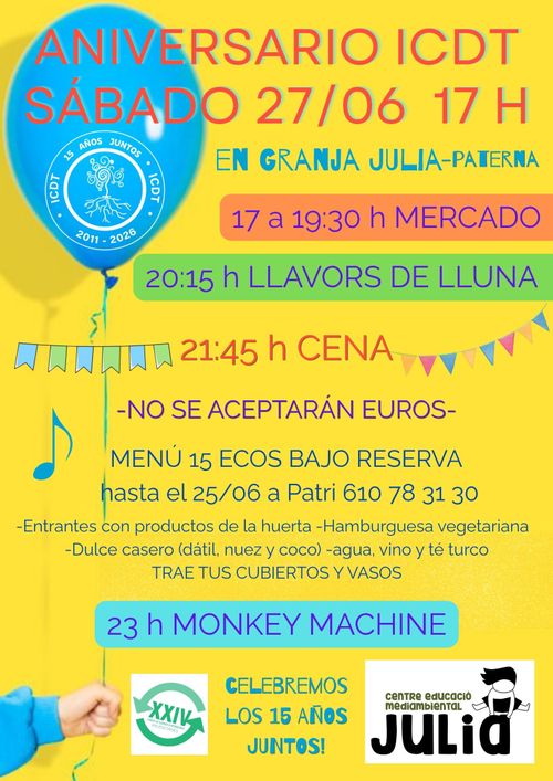 15 Aniversario de la Red de Intercambio Camp de Turia. Mercado y fiesta!!