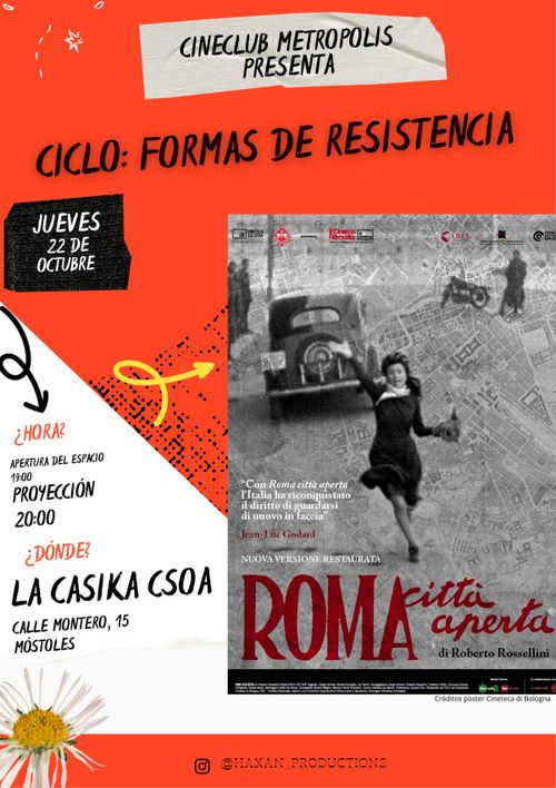 Cineclub Metrópolis - Roma ciudad abierta